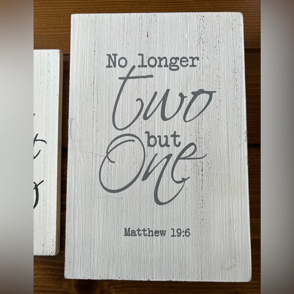 Rustic Farmhouse Black White Wedding Marriage Quotes Wall & Home Decor Set of 2 - Picture 3 of 8